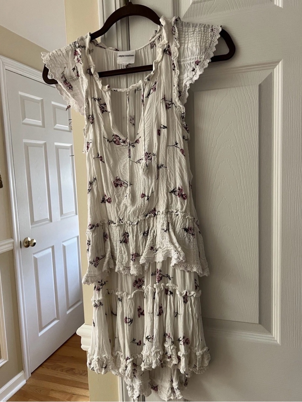Skylar + Madison Women’s Floral Ruffle Short Sleeve Mini Dress - Size Small